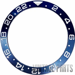 Inserto lunetta inclinata 38*30,7 mm blu scuro alluminio gmt per orologio RLX - Foto 1 di 1