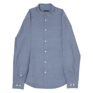 WE Mens Plain Shirt Blue Long Sleeve M - Picture 1 of 6