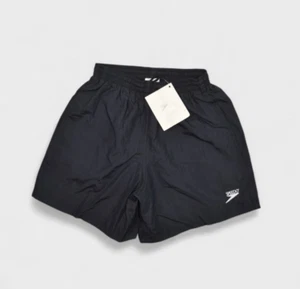 Vintage Speedo Shorts Mens S Black Unlined Nylon Beach Swim Trunks Athletic - Picture 1 of 7