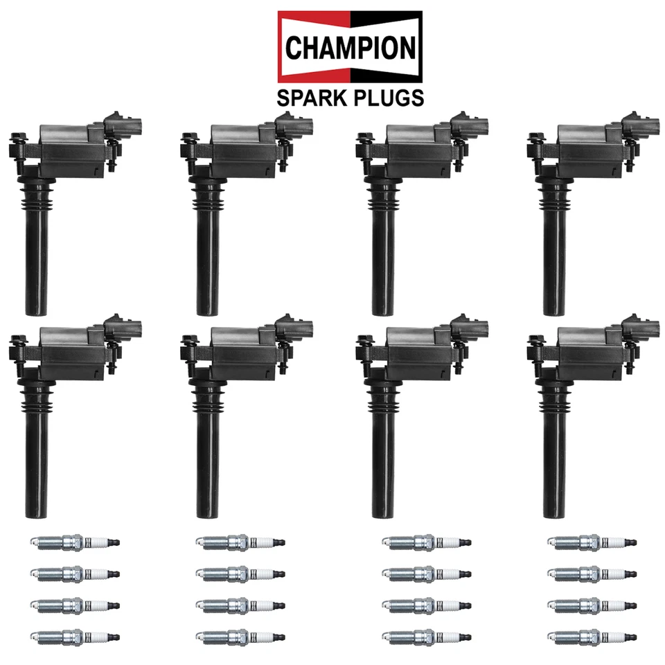 CHAMPION Plus Spark Plug + Engine Ignition Coil For 03-05 Dodge Durango 5.7L V8 Foto 1 de 1