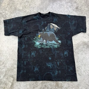 Vintage Nature shirt mens Extra Large bear Yosemite all over print 90s USA aop - Picture 1 of 7