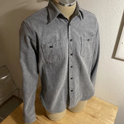 New Gustin Men's Japan Workshirt Gray Heavy Cotton CL Sz L #167 Gusset Chain - Image 1 of 4