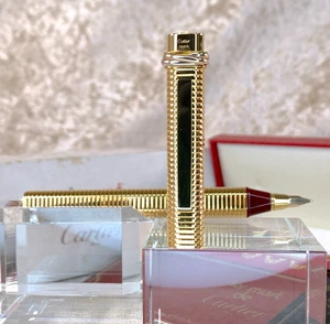 Vintage Cartier Füllfederhalter Vendome Trinity Horizontal Godron mit Etui & Karte - Bild 1 von 19