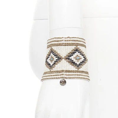 Raro SAINT LAURENT Hedi Slimane Hippie Miyuki étnico cuentas brazalete elástico Foto 1 de 4