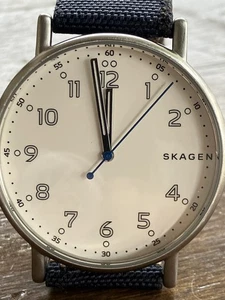 SKAGEN SKW6356 Signature White Dial Navy Blue Nylon Strap - Picture 1 of 7