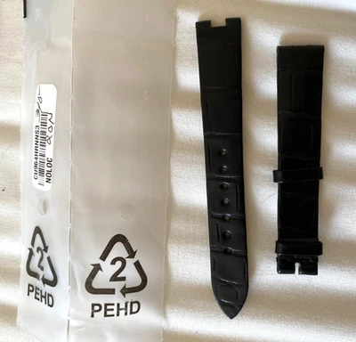 正品全新宝玑 Reine de Naples 16 毫米 /14 毫米黑色鳄鱼表带原始设备制造商 — 第 1/4 张图片