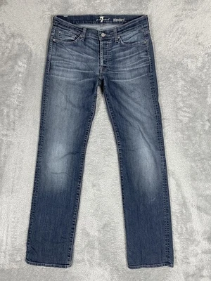 7 For All Mankind Jeans Mens 32* Blue Standard Straight Leg Button Fly Stretch - Image 1 of 4
