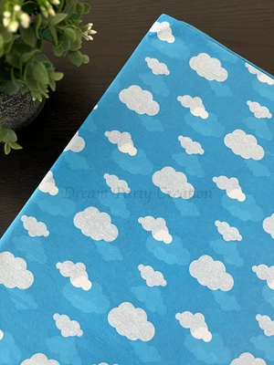 CLOUDS ON BLUE BACKGROUND Design Tissue Paper Sheet Choose Size & Package Amount - Image 1 of 4