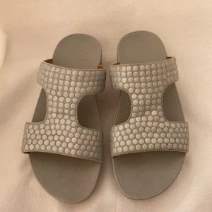 Sandalia informal sin cordones Fitflop para mujer talla 6 beige de cuero barra en H - Imagen 1 de 12