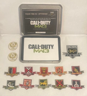 (13) Call of Duty XP Patch Lot - 2011 Los Angeles XP LA COD With Metal Case - Image 1 of 3