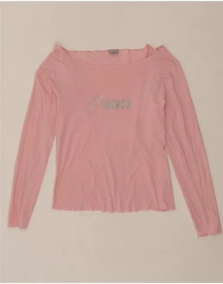 Top gráfico manga larga ASICS para mujer Reino Unido 18 XL algodón rosa DG10 Foto 1 de 3