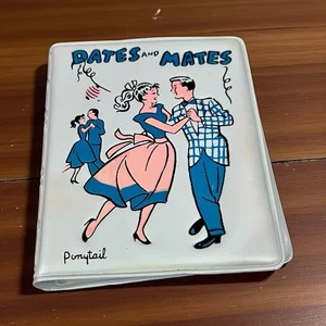 Vintage 1950's Ponytail Vinyl Dates & Mates Kitschy 5” X 4” Blue Rare - Picture 1 of 6