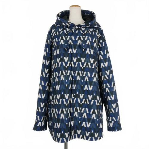 Valentino V OPTICAL JACKET logo stampa nylon blouson cappuccio modello totale 48 u