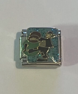 Payaso Banda de Marcha Tambor - Desfile - Brillo - Eslabón de 9 mm para Pulsera con Dije Italiano Foto 1 de 4