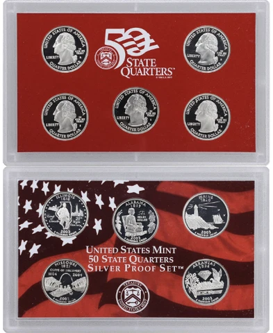 2003 S Silver state Quarter Proof Set No Box/Coa Cover