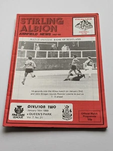 Stirling Albion v Queens Park Scottish Football Programmes 1988 - Picture 1 of 6