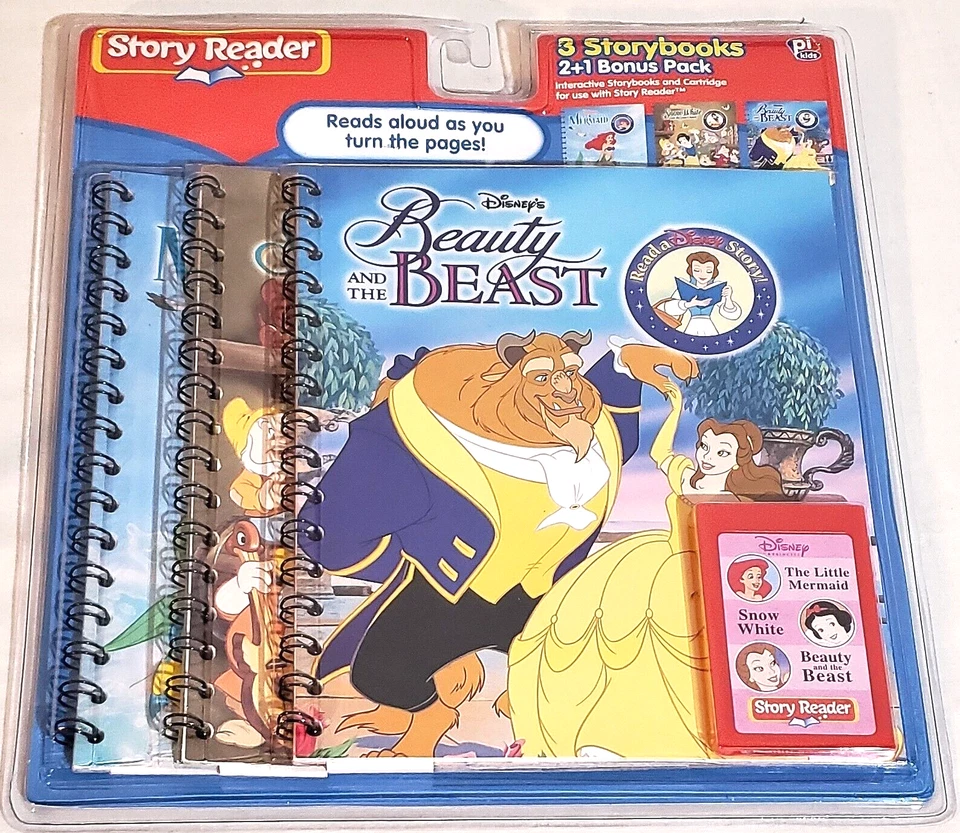 New Disney Story Reader 3 Storybooks Beauty The Beast Snow White Little Mermaid - Image 1 of 1
