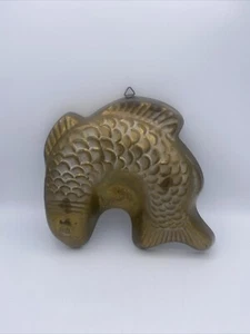 VTG Copper Colored Decorative Jello Mold Curved Fish - Picture 1 of 5