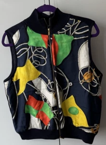 CHALECO DE SEDA LAUREN RALPH LAUREN MUJER - AZUL MARINO NÁUTICO - TALLA: GRANDE - ¡COMO NUEVO! - Imagen 1 de 5