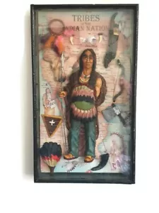  Vintage  3D  Collectables Native Americans Framed Tribes souvenir wall hanging  - Picture 1 of 7