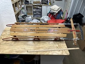 Vintage Flexible Flyer Sled Metal Runner Steel & Wood Rustic Large Fast Sweet - Picture 1 of 6