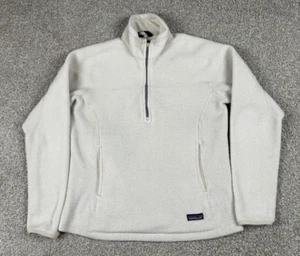 Vintage Patagonia Jacke Damen Large weiß 1/4 Zip Synchilla Fleece Langarm 90er - Bild 1 von 9