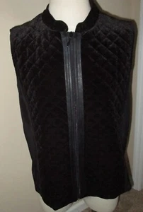 CHICO'S Traveler's Collection schwarz gesteppt Velour Samt Weste Größe 2 - Bild 1 von 6
