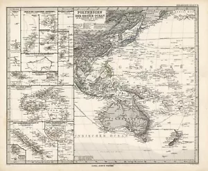 1884 Steiler Maps: Polynesia in the Pacific Ocean (two map set) - Picture 1 of 4