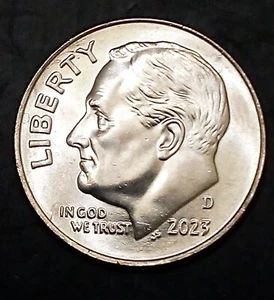 2023 D ROOSEVELT DIME WITH A DOUBLED DIE REVERSE PROOF LIKE MUST SEE - Picture 1 of 8