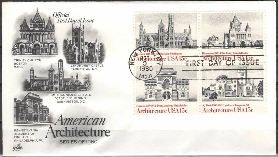 US Scott #1841a "American Architecture", Art Craft Cachet First Day Cover - Image 1 of 1