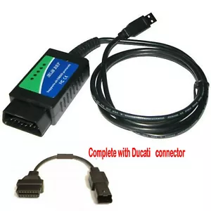 Cable de diagnóstico USB de Windows OBD OBD2 se adapta al servicio Ducati Scrambler + códigos de falla - Imagen 1 de 1