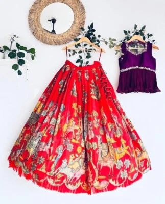 Small Girls Ready To Wear Lehenga Top Pakistani Lehenga Choli Wedding Lehengas - Image 1 of 2