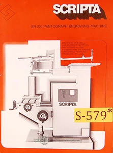 Scripta SR210 SR215, Pantograph copy Mill, Operations and Wiring Manual - Picture 1 of 1