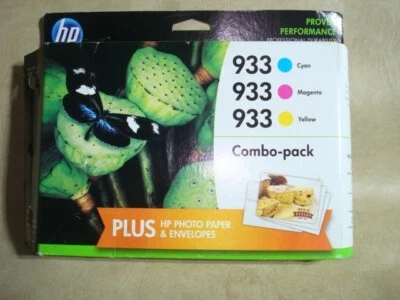 Genuine HP 933 Color 3-Pack Cyan Magenta Yellow Ink Cartridges SEPT 2016 -#12 - Image 1 of 3
