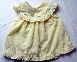 Little Lindsey Baby Girls Dress Yellow Embroidered Fabric Sleeveless 12M #7052 - Picture 1 of 3