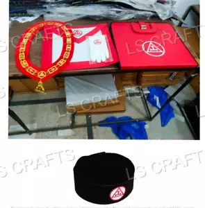 Delantal Arco Real Regalia Masónica, Cuello Cadena, Corona y Guantes con Estuche - Imagen 1 de 8
