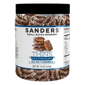 Sanders Milk Chocolate Sea Salt Caramel Thins - 18 oz. Tub - Picture 1 of 2