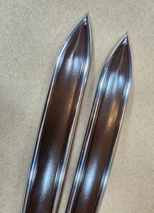 CLASSIC VINTAGE SILVER CHROME BROWN BODY SIDE MOLDING TRIM DOOR FENDER 7/8" - Picture 1 of 13