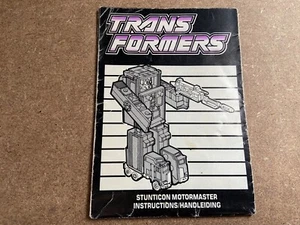 Transformers G1 MOTORMASTER menasor instruction booklet manual classic - Picture 1 of 1