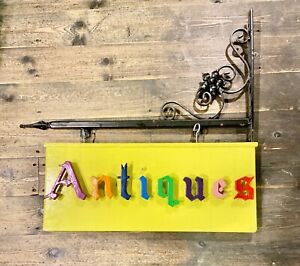 Retail Double Sided Antiques Sign and Bracket Advertising Sign