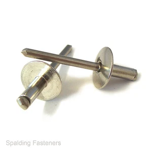 Metric A2 Stainless Steel Blind Pop Dome Large Flange Head Rivets 3.2mm & 4.8mm - Picture 1 of 1