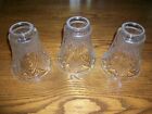 Clear Vintage Ribbed Glass Ceiling Fan Light Globe Shades Replacement Lot of 3