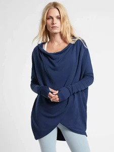 NWT Athleta Purana Wrap Sweatshirt ENCHANTED BLUE SIZE MEDIUM M #486073 - Picture 1 of 3