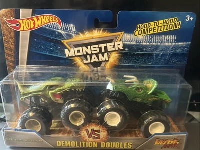2016 Hot Wheels Monster Jam Demolition Doubles MEGA WREX vs. JURASSIC ATTACK - Image 1 of 4