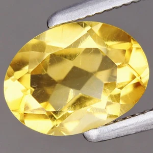 0.88ct t.w 7.7x5.7mm Oval Natural UNTREATED Yellow Citrine Gemstone, Brazil - Picture 1 of 4