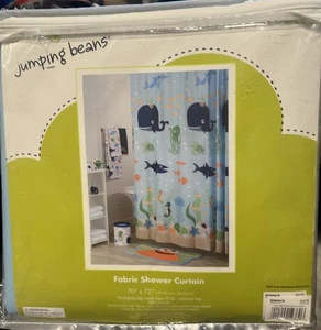 Kohls JUMPING BEANS FISH TALES Fabric Kids Shower Curtain - -Originally $40 - Picture 1 of 3