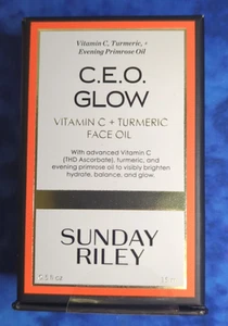 Sunday Riley C.E.O. Glow Vitamin C Kurkuma Gesichtsöl 0,5 Oz. volle Größe versiegelt - Bild 1 von 3