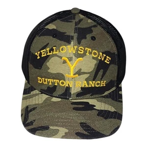 Cappello Berretto Snapback Mimetico Yellowstone Dutton Ranch Nero Maglia Retro Nuovo 2023 - Foto 1 di 8