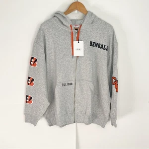 Wear by Erin Andrews Womens NFL Bengals Full Zip Hooded Sweatshirt Size 1X - Picture 1 of 10