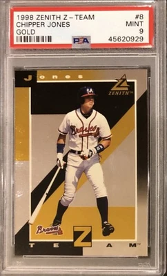 1998 Zenith Z-Team GOLD Chipper Jones PSA 9 MINT Low pop: 2, only 2 higher! - Image 1 of 2
